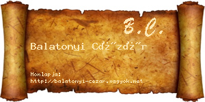 Balatonyi Cézár névjegykártya